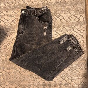 Shein Curve | Gray Distressed Loose Fit Ankle Jeans | 1x (14)